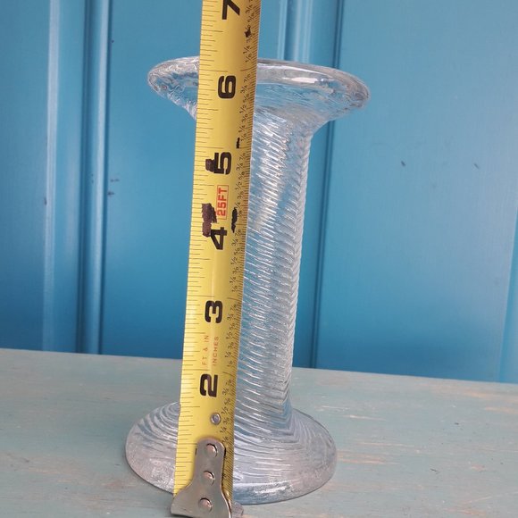 Glass Candle Holders Vintage Boda Sweden in Original Box Big Clear Solid Chunky - Picture 13 of 16